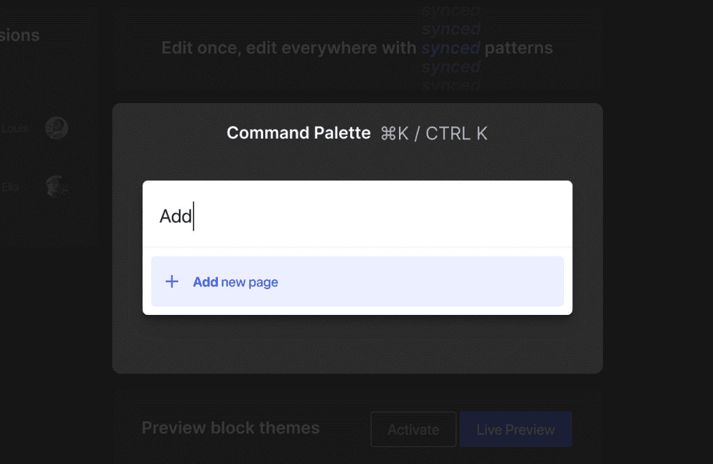 Image depicting the new Command Palette