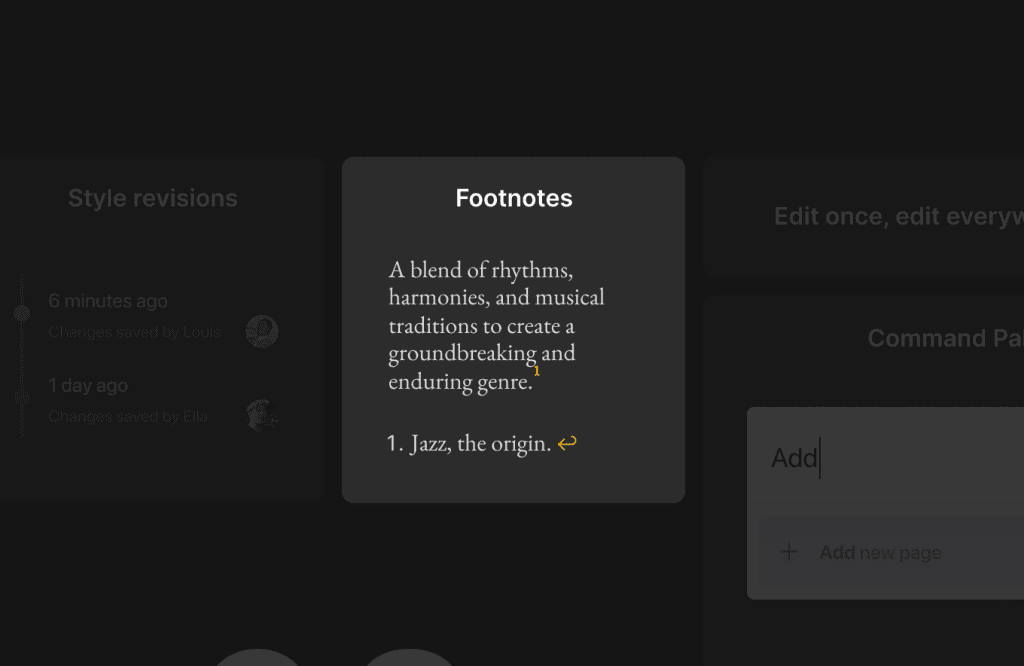 Image depicting the new Footnotes Block